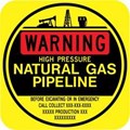 Model OSHA Warning Sign - Warning Natural Gas Pipeline